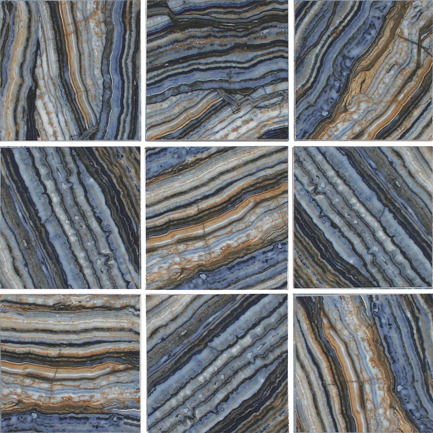 Onyx Blue, 6" x 6" - Porcelain Pool Tile - Image 2