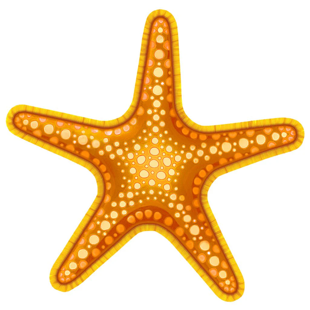 Orange and Yellow Starfish - Pool Mosaic