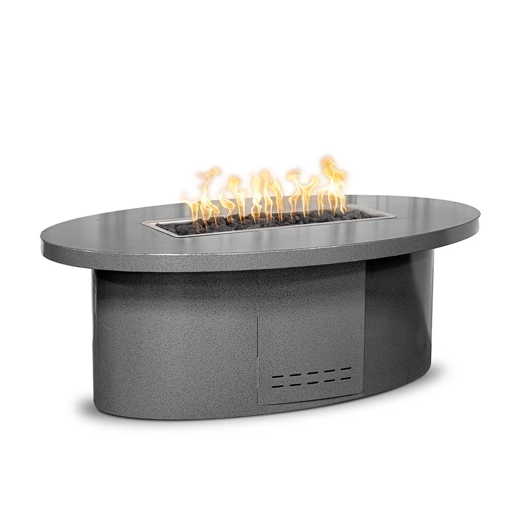 Oval Vallejo 60" Fire Table, Powder Coated Metal - Fire Pit