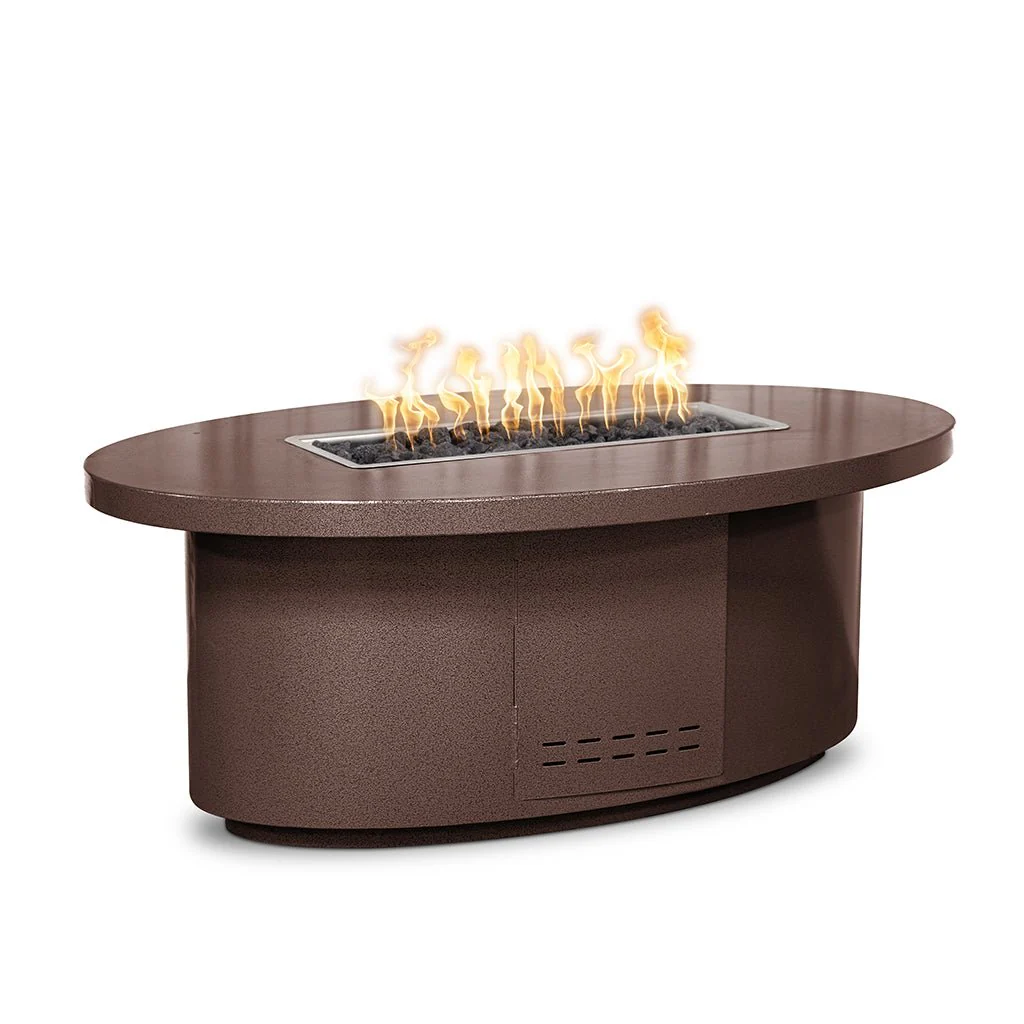Oval Vallejo 60" Fire Table, Powder Coated Metal - Fire Pit - Image 2