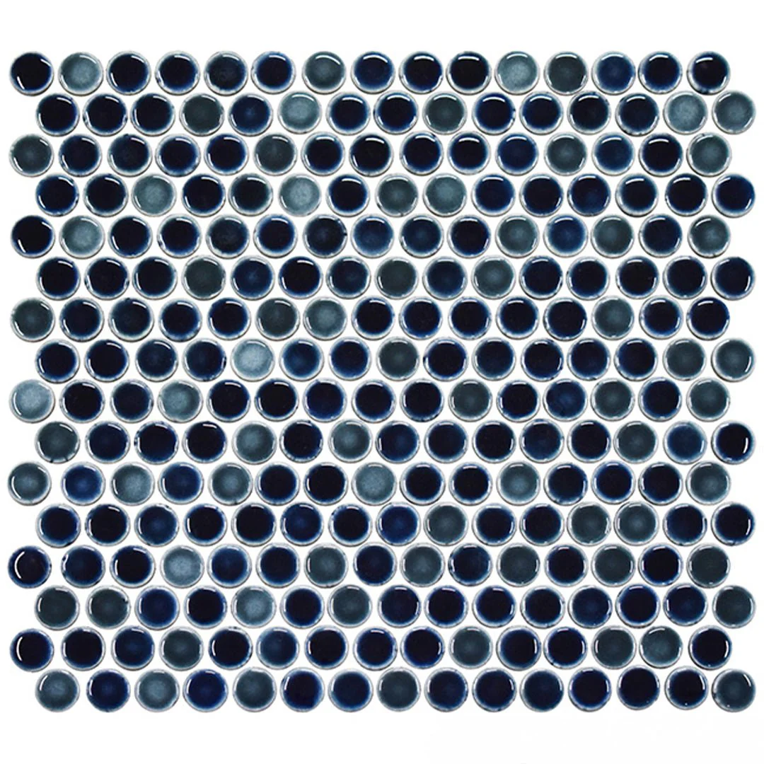 Oxford Blue, Penny Round Mosaic - Porcelain Tile