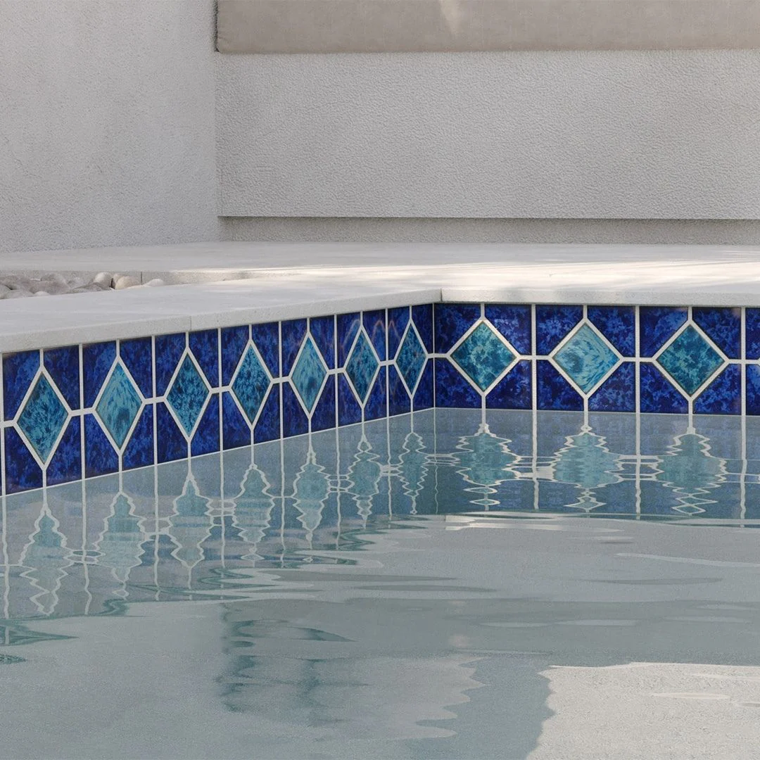 Pacific Blue Akron, 6" x 6" - Porcelain Pool Tile - Image 2