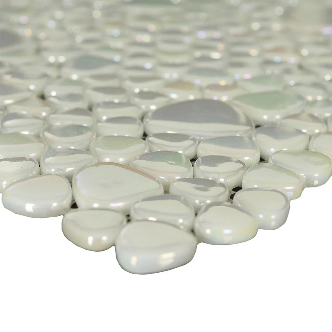 Pearl Tide, Mixed Pebble - Glass Tile - Image 2