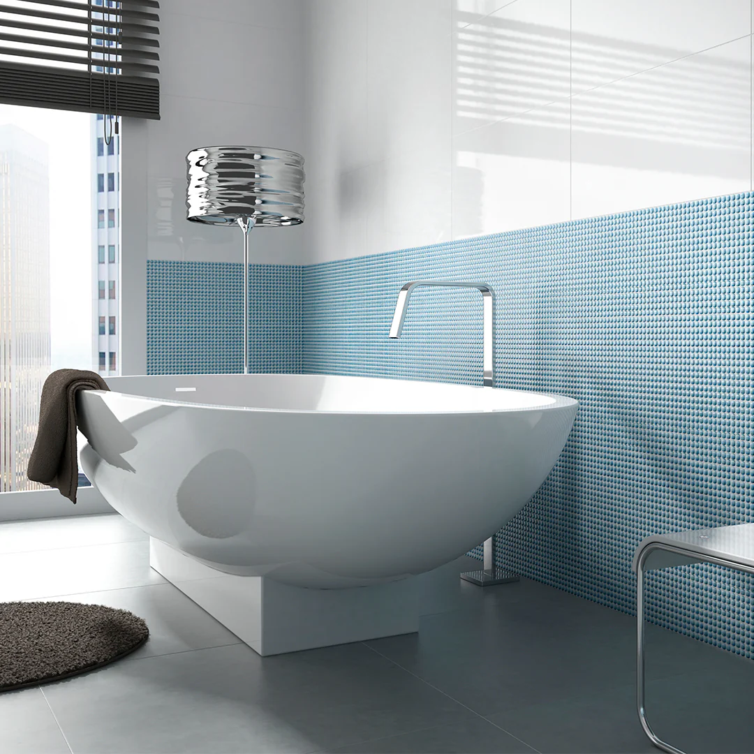 Pearl Waves-Cielo, 1/2" x 1/2" - Glass Tile - Image 2