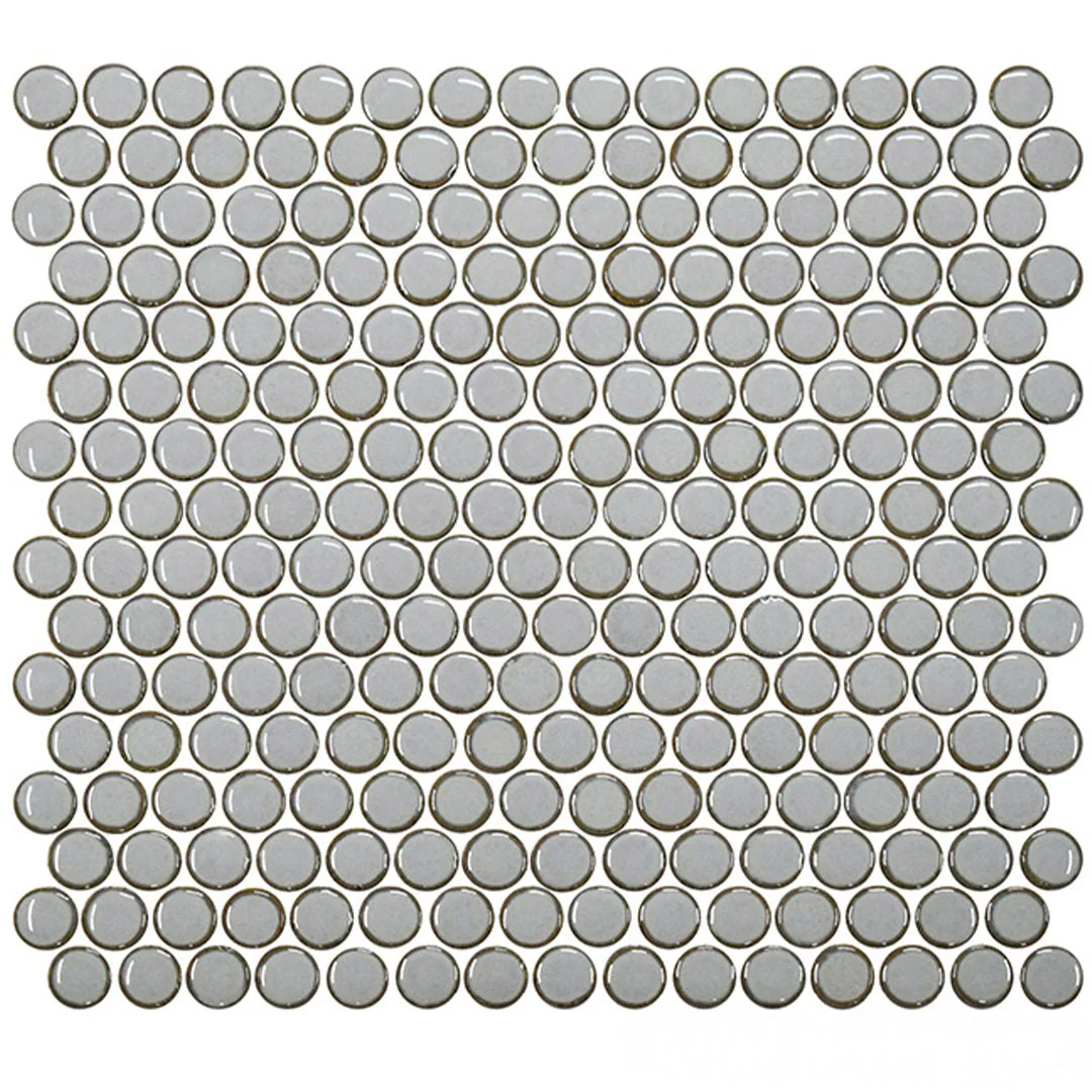 Pewter Grey, Penny Round Mosaic - Porcelain Tile