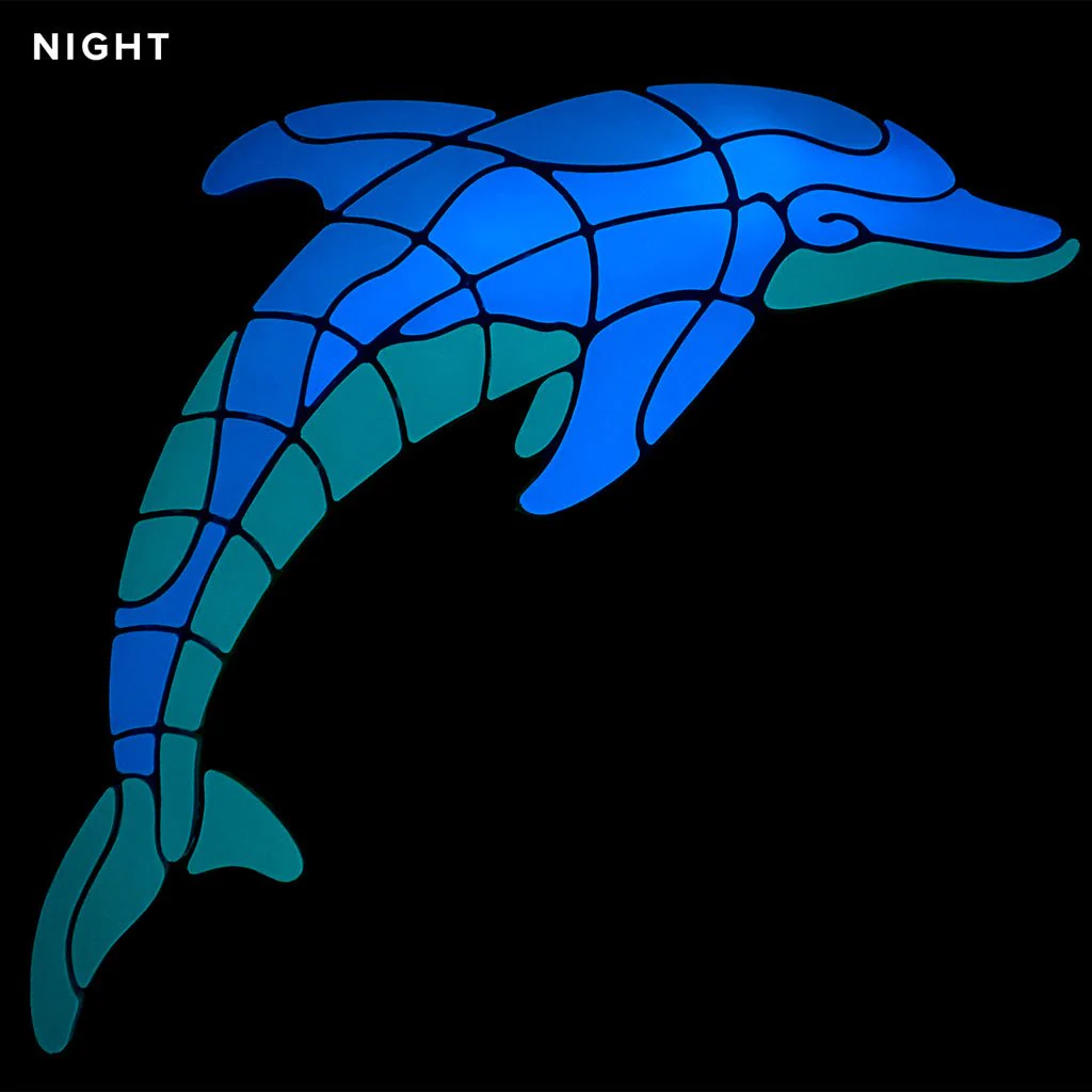 Playful Dolphin - Glow in the Dark Pool Mosaic - Image 2