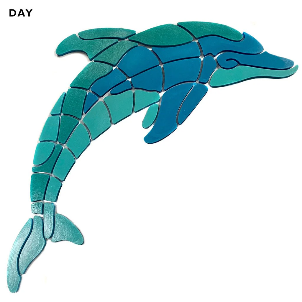 Playful Dolphin - Glow in the Dark Pool Mosaic - Image 3