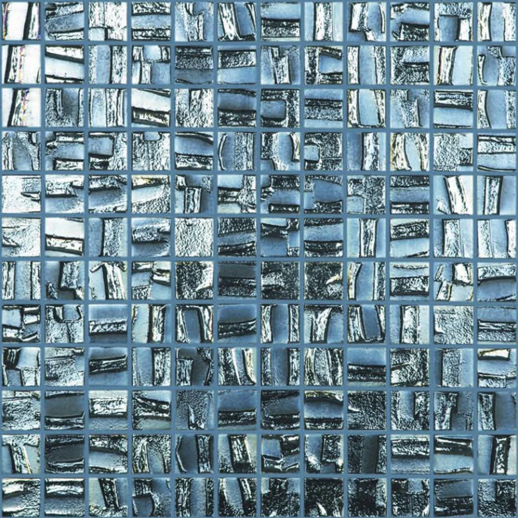 Pluto - Black, 1" x 1" - Glass Tile