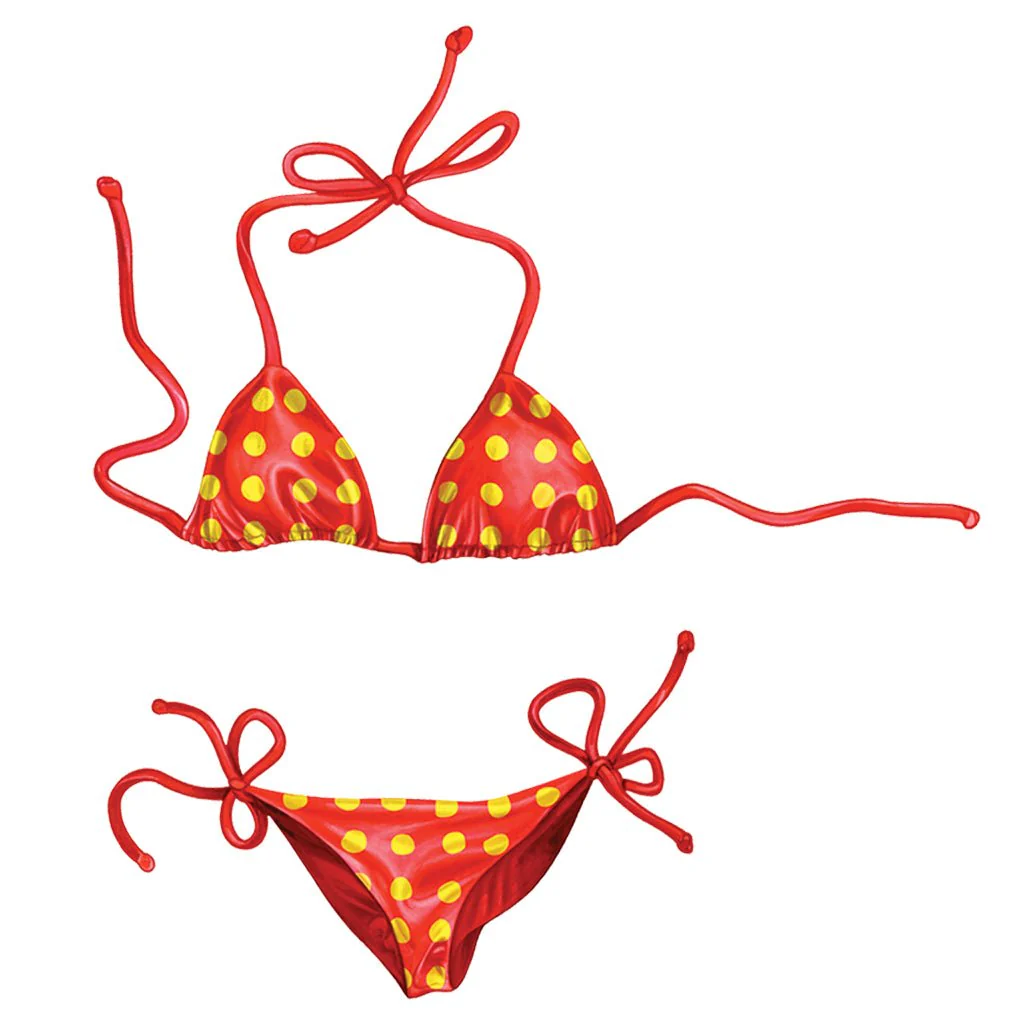 Polka Dot Bikini - Red & Yellow - Pool Mosaic