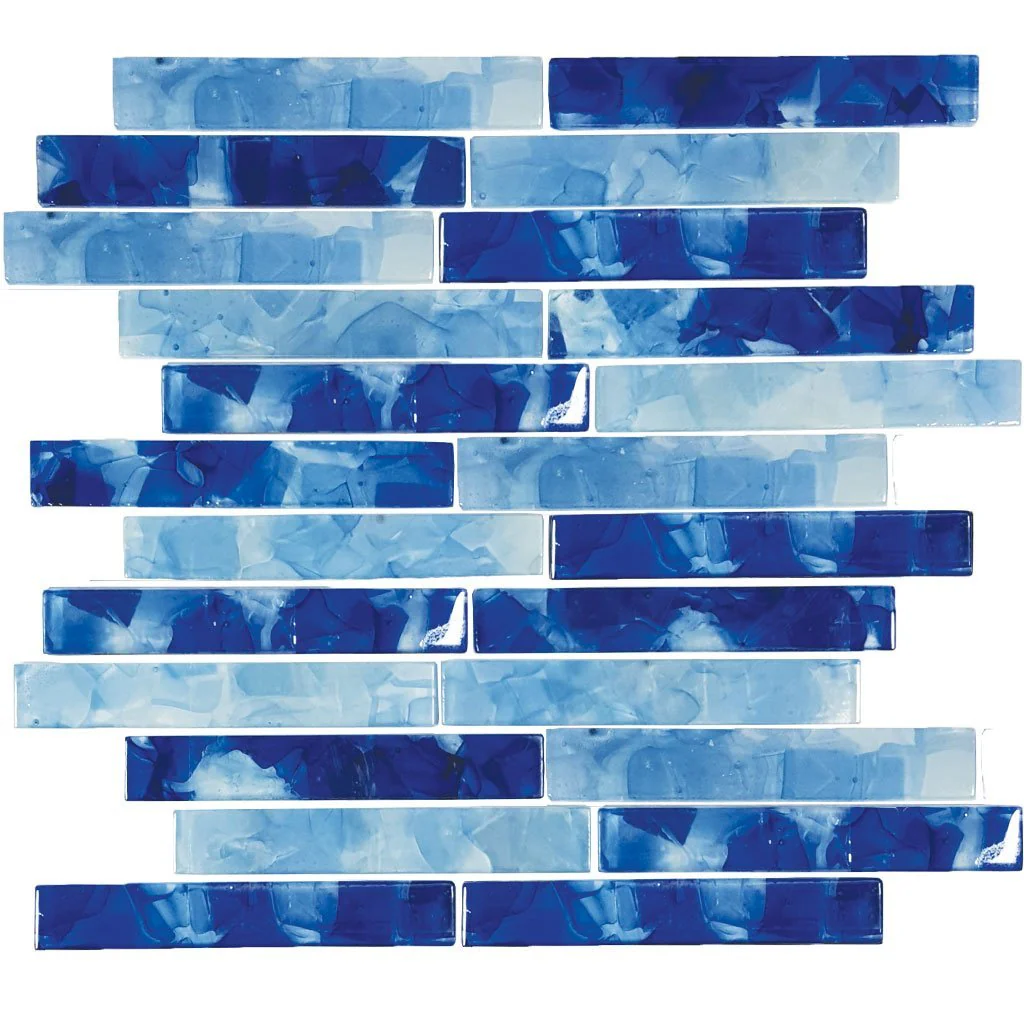 Pool Blend, 1" x 6" - Glass Tile