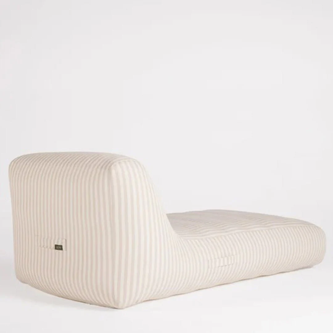 Pool Chaise, Ivory/Flax Stripe - Pool & Patio Lounger - Image 3