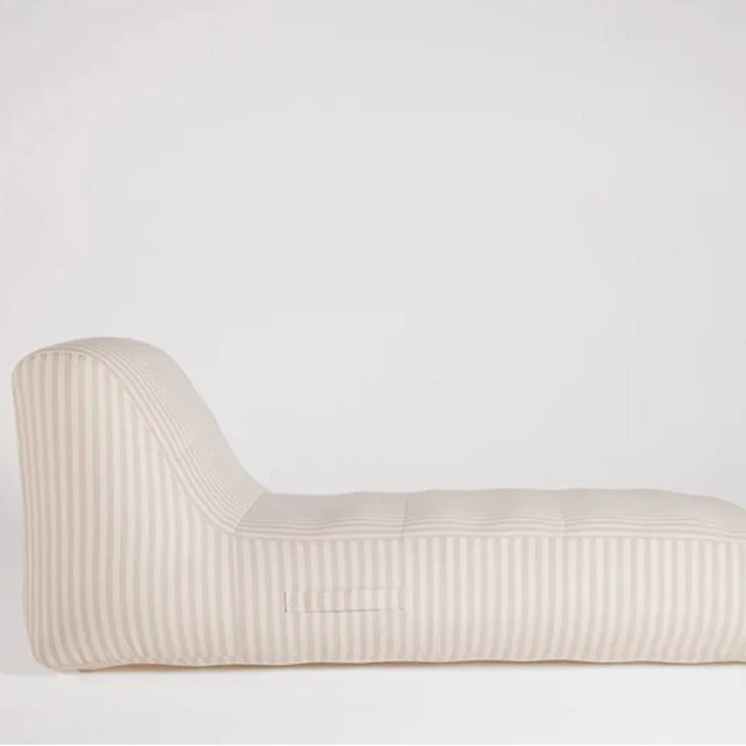 Pool Chaise, Ivory/Flax Stripe - Pool & Patio Lounger - Image 4