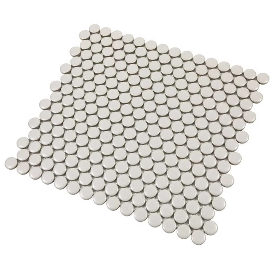 Porcelart Taupe Matte, Penny Round Mosaic - Porcelain Tile - Image 3