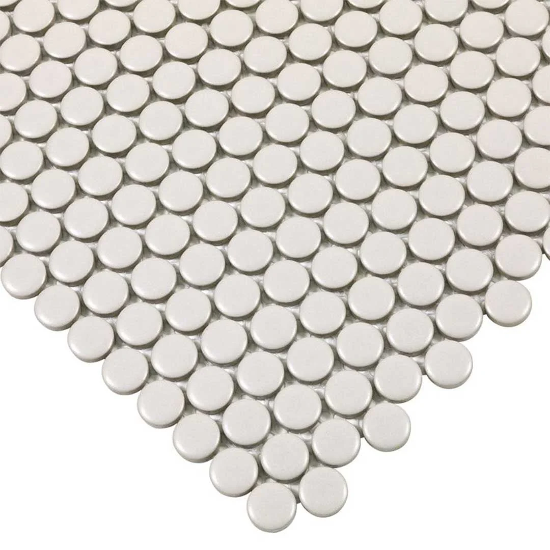 Porcelart Taupe Matte, Penny Round Mosaic - Porcelain Tile - Image 4