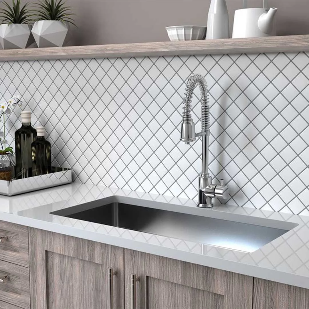 Porcelart White Matte, 2" x 2" - Porcelain Tile - Image 2