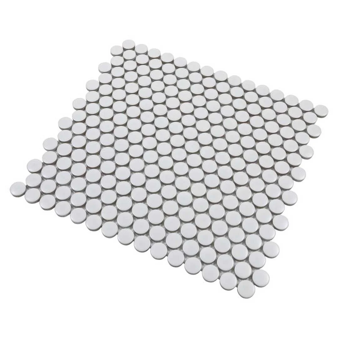 Porcelart White Matte, Penny Round Mosaic - Porcelain Tile - Image 5