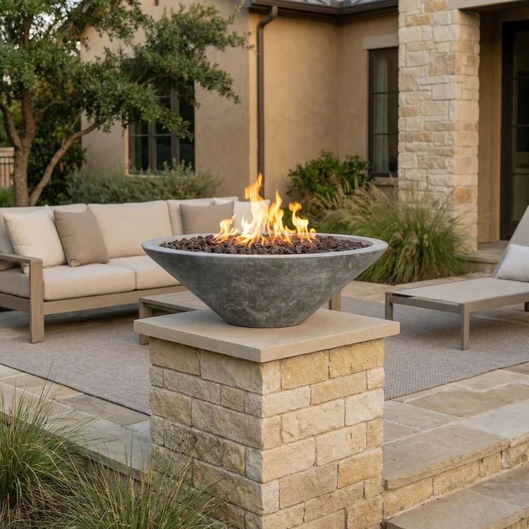 Embarcadero Pedestal Fire Bowl - Gas Fire Pit - Image 2