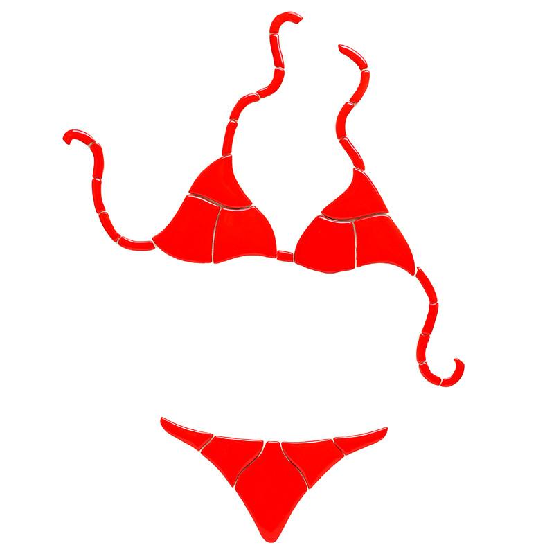 Red Bikini - Pool Mosaic