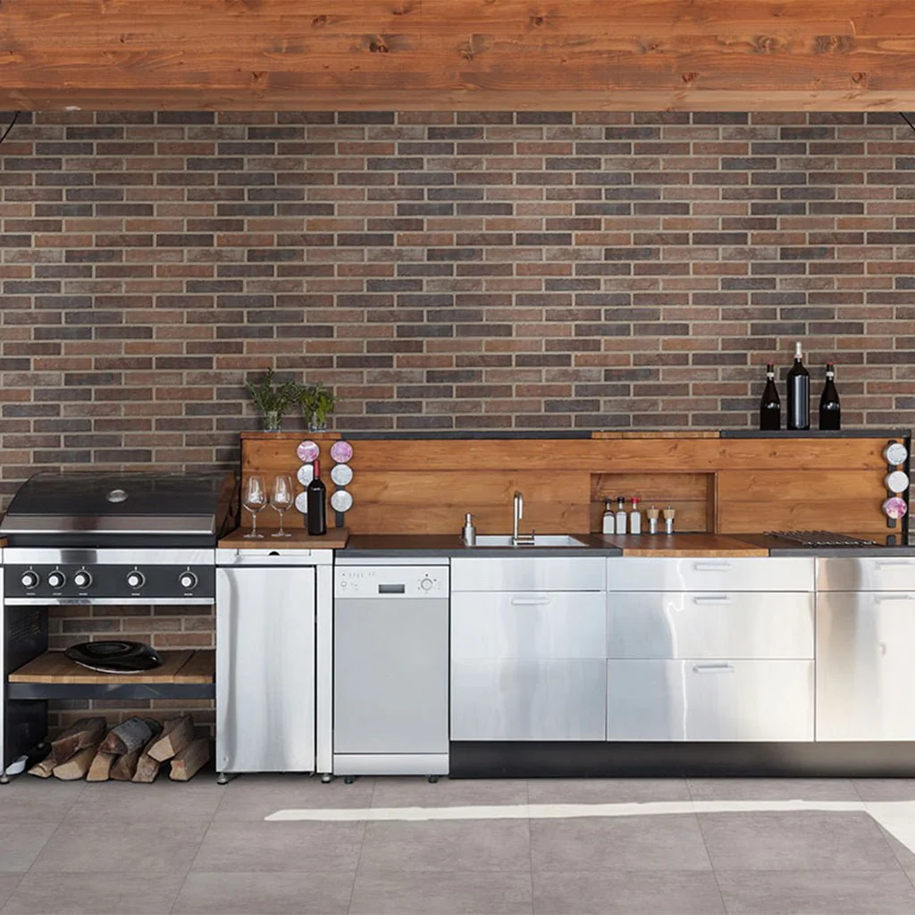 Red Brickstone, 2" x 10" - Porcelain Tile - Image 3