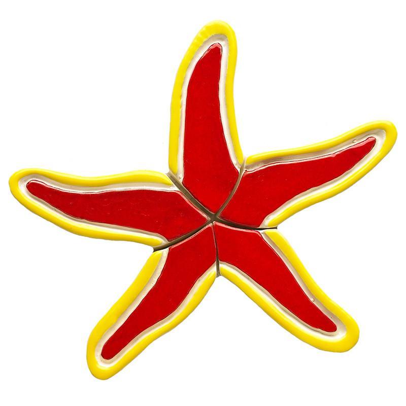 Red Starfish - Pool Mosaic