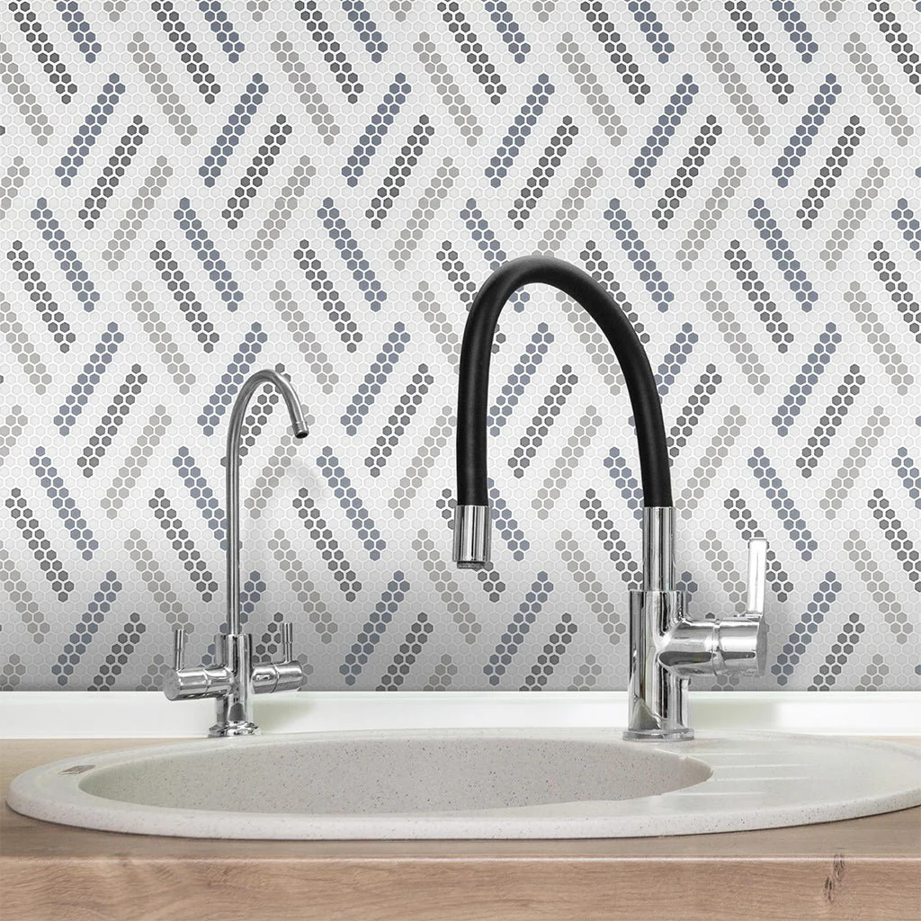 Retro, Hexagon Mosaic - Glass Tile - Image 2