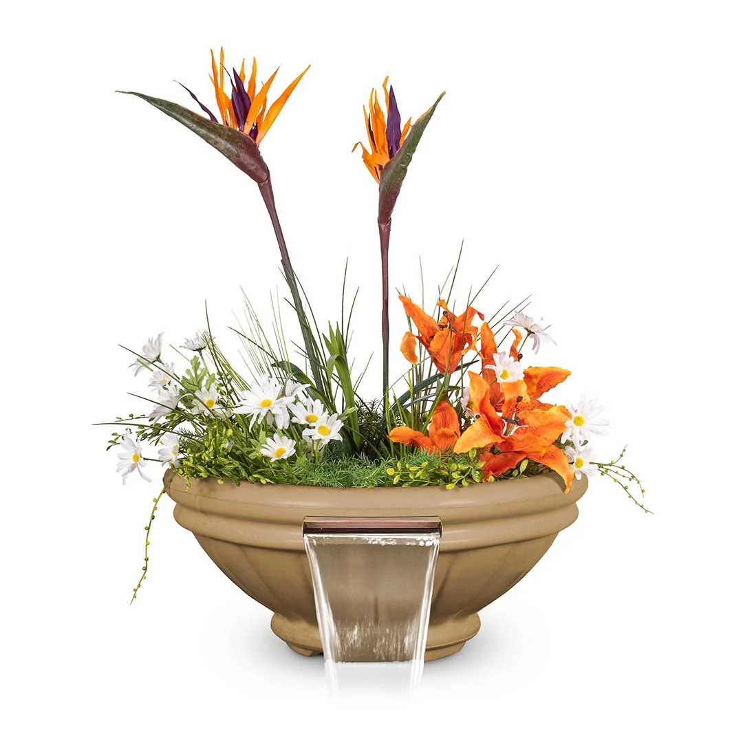 Roma Round Planter & Water Bowl, GFRC Concrete - Water Feature - Image 3