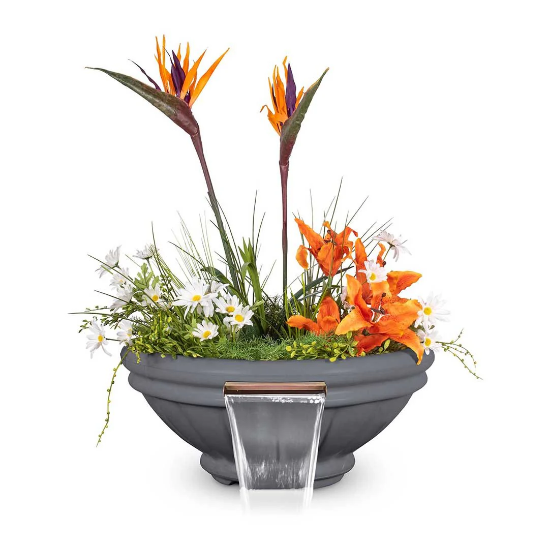 Roma Round Planter & Water Bowl, GFRC Concrete - Water Feature - Image 6
