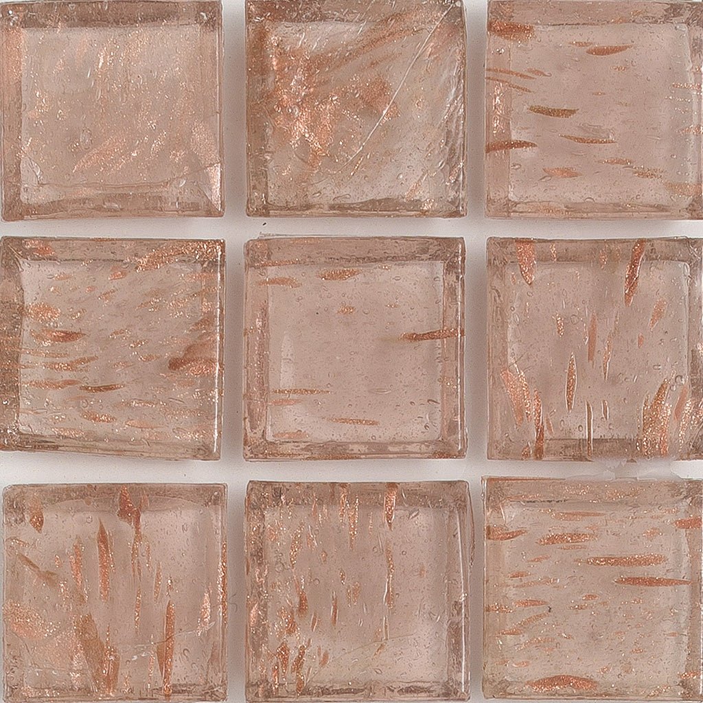 Rose Quartz Aventurina, 1" x 1" - Glass Tile