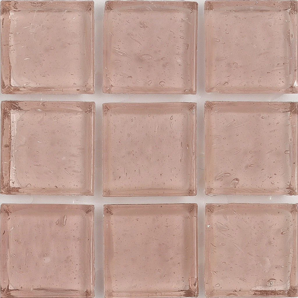 Rose Quartz Clear, 1" x 1" - Glass Tile