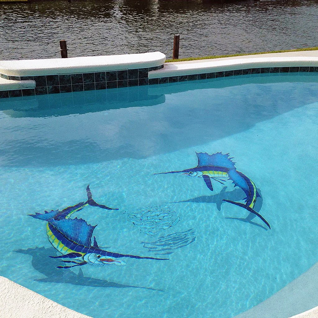 Sailfish Group w/Shadow (1 left, 1 right, 1 FREE bait ball) - Pool Mosaic - Image 4