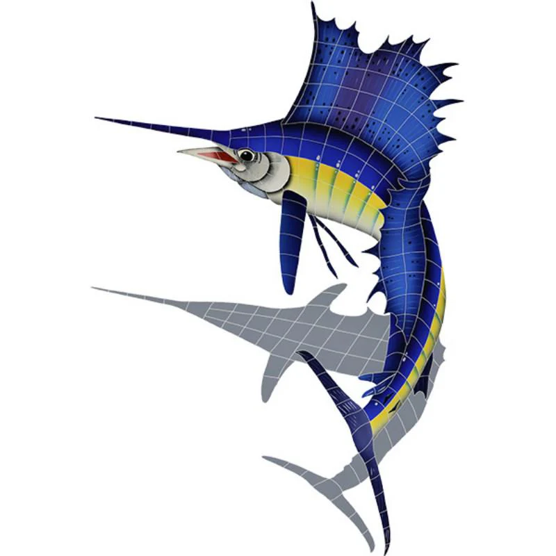 Sailfish, Left w/Shadow - Pool Mosaic