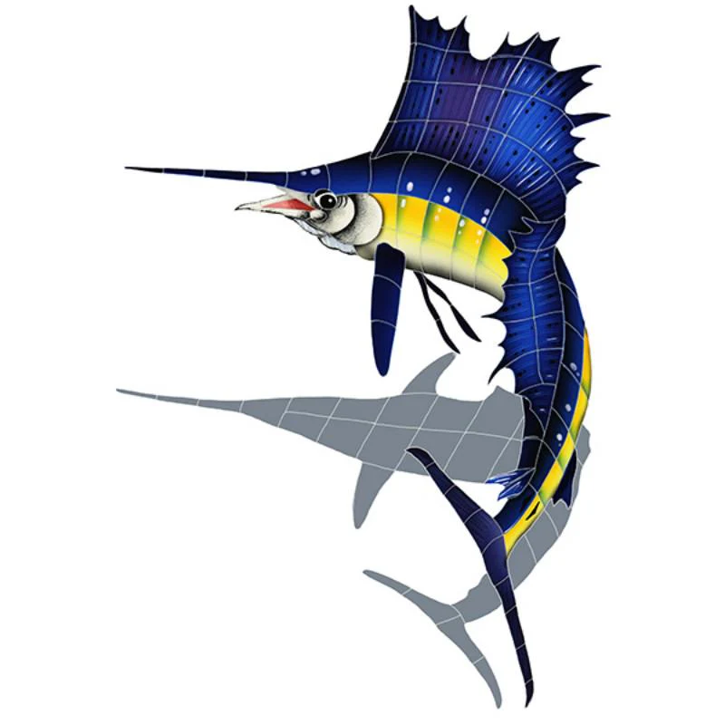 Sailfish, Left w/Shadow - Pool Mosaic - Image 2