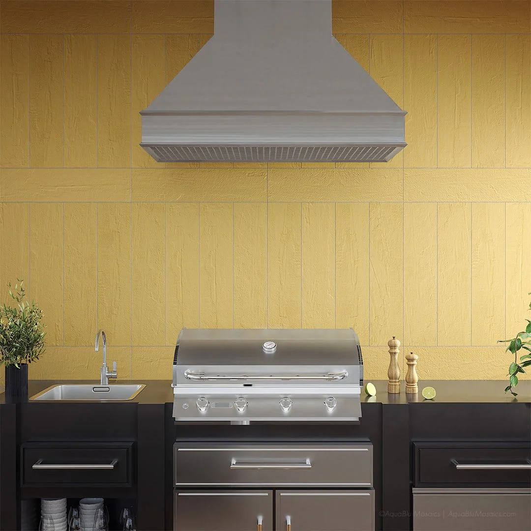 Saltstone Venetian Gold, 6" x 24" - Porcelain Tile - Image 3