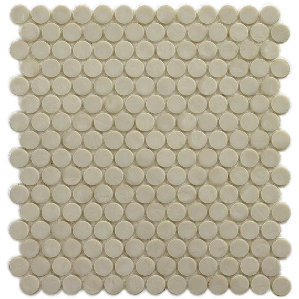 Sand Barrels, 6/8" - Glass Penny Round Mosaic