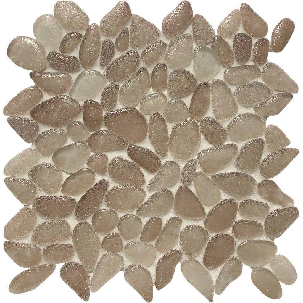 Sandy Beige, Random Mosaic - Glass Tile