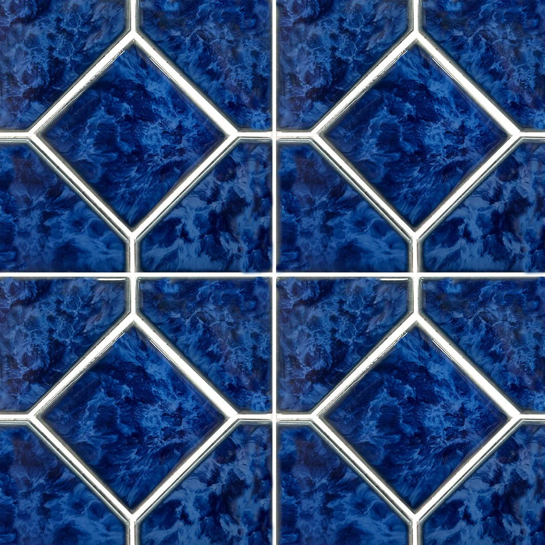 Sapphire, 6" x 6" Deco - Porcelain Pool Tile