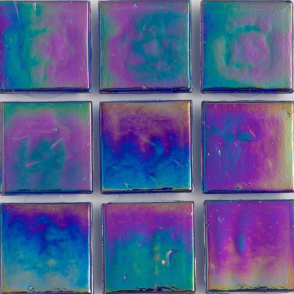 Sapphire Iridescent, 1" x 1" - Glass Tile