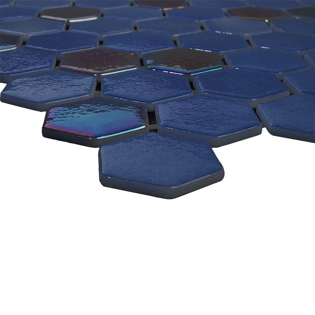 Sapphire Splash, Hexagon Mosaic - Glass Tile - Image 3