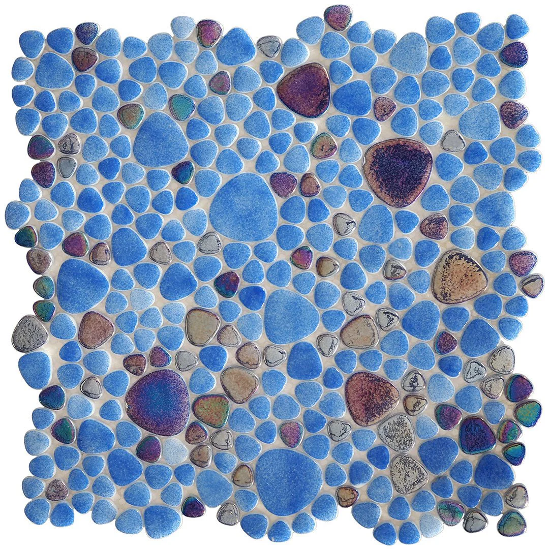 Sapphire Splash, Mixed Pebble - Glass Tile