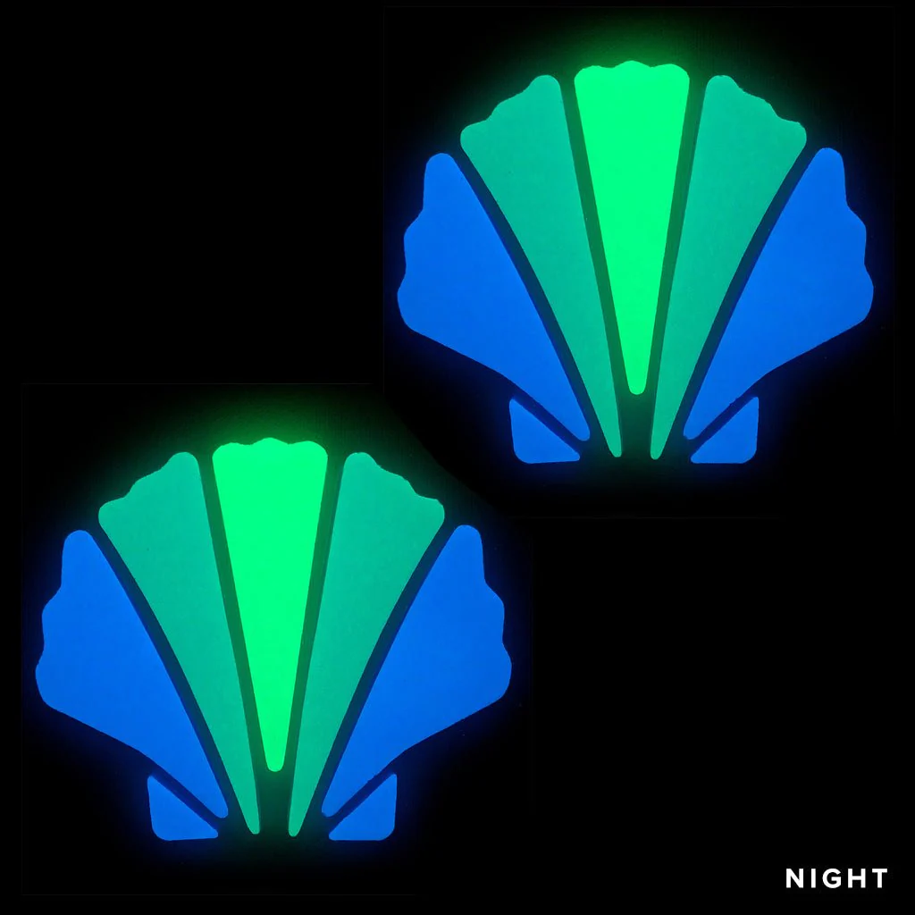 Scallop Shell x 2 - Glow in the Dark Pool Mosaics - Image 2