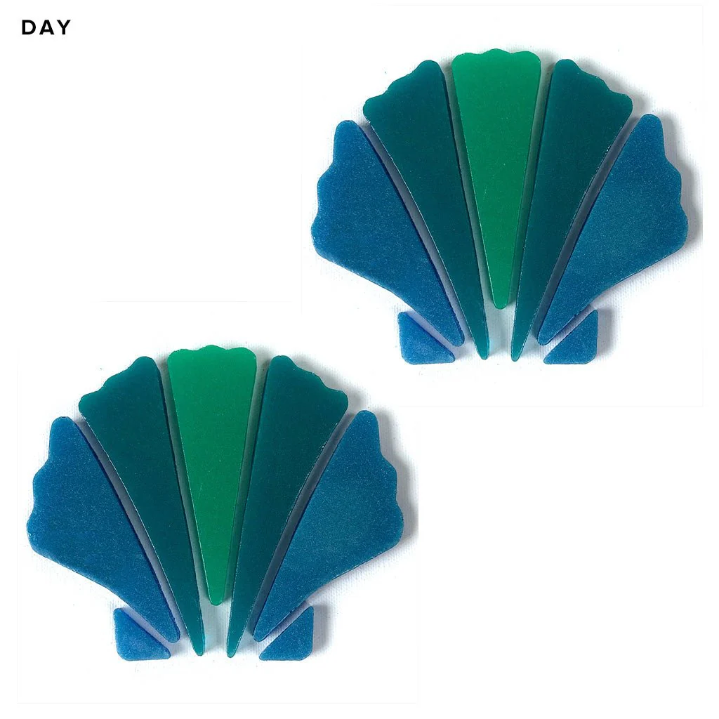 Scallop Shell x 2 - Glow in the Dark Pool Mosaics - Image 3