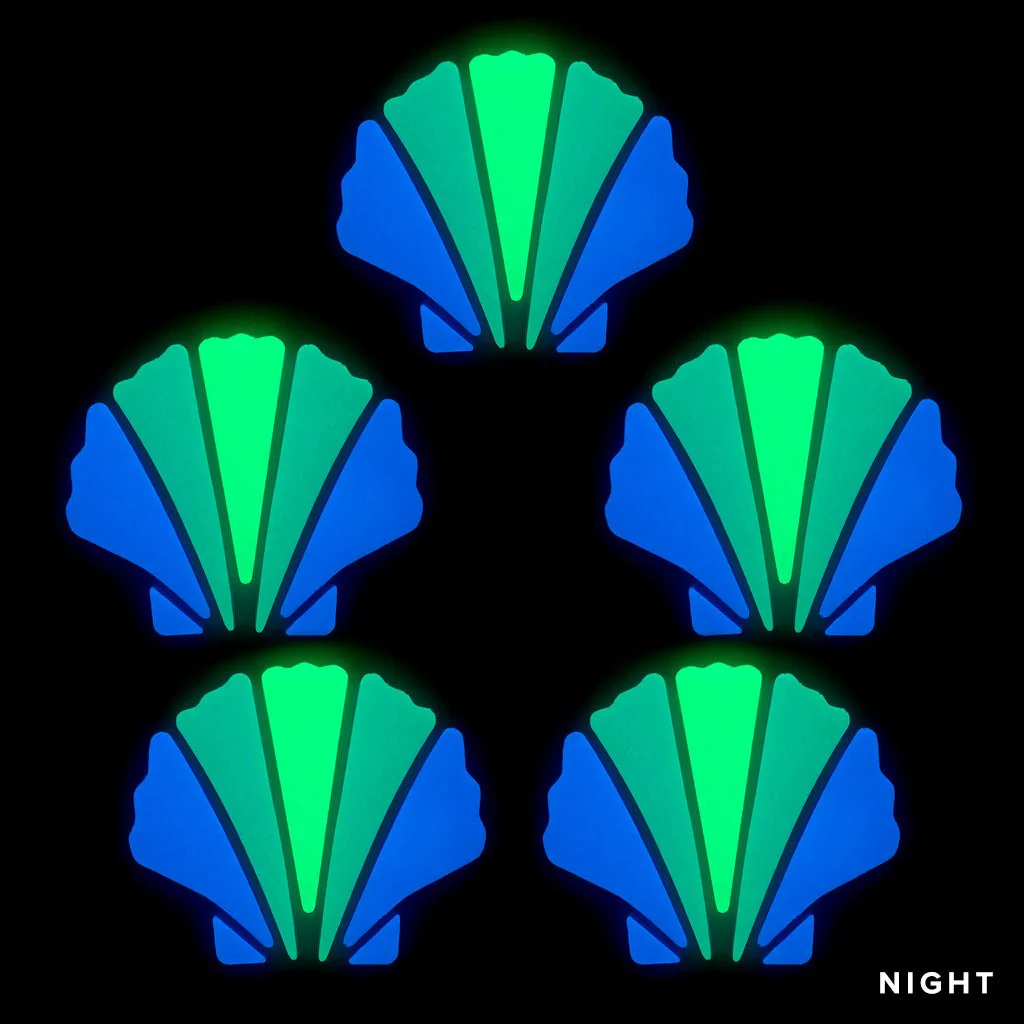 Scallop Shell x 5 - Glow in the Dark Pool Mosaics - Image 2