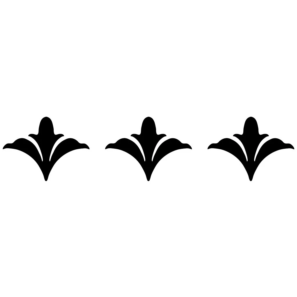 Scroll Flower Step Marker - Black (Set of 3) - Pool Mosaic