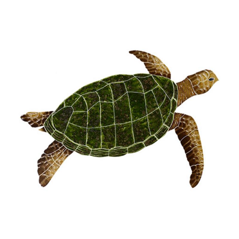 Sea Turtle - Natural - Pool Mosaic - Image 2