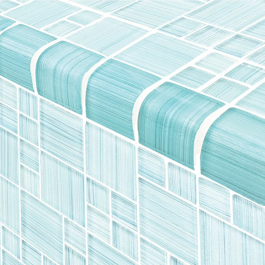 Seafoam Blend, Trim 2" x 2" - Glass Tile