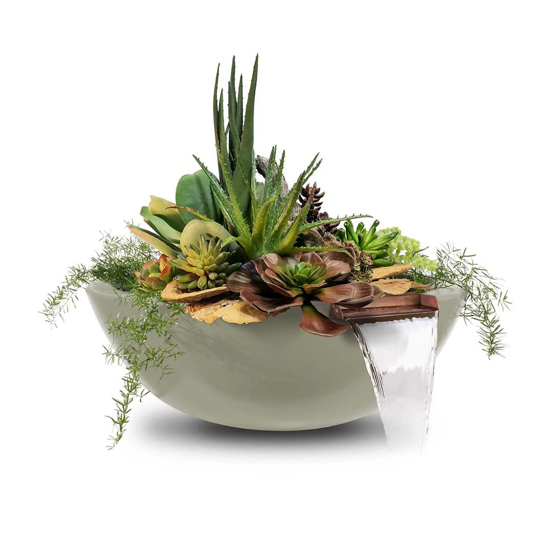 Sedona Round Planter & Water Bowl, GFRC Concrete - Water Feature - Image 2