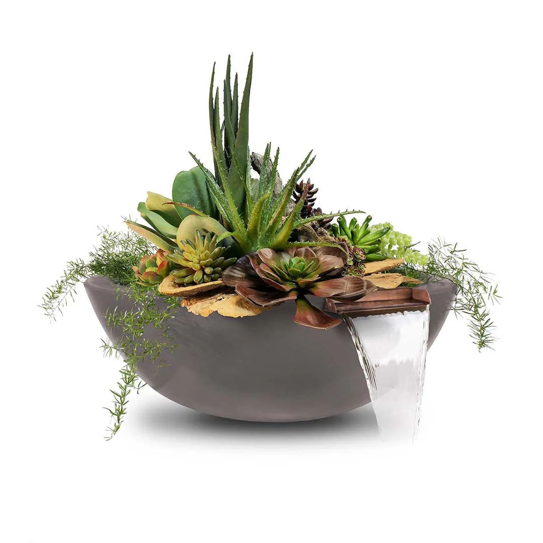 Sedona Round Planter & Water Bowl, GFRC Concrete - Water Feature - Image 5