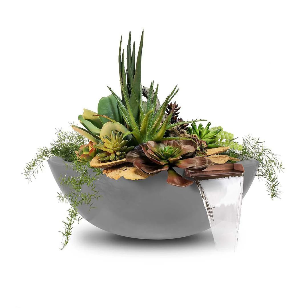 Sedona Round Planter & Water Bowl, GFRC Concrete - Water Feature - Image 7