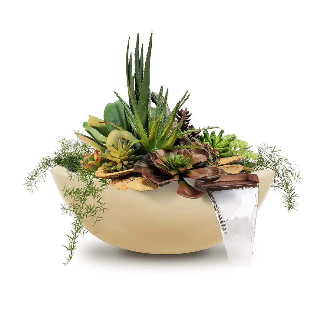 Sedona Round Planter & Water Bowl, GFRC Concrete - Water Feature - Image 8