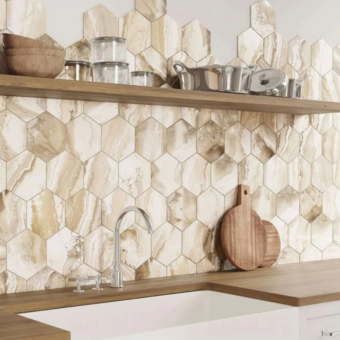 Selleny Beige, Hexagon - Porcelain Tile - Image 2